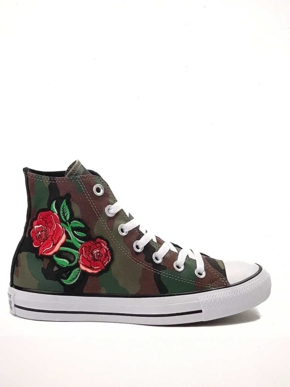 CONVERSE Chuck Taylor All Star Camo Rose Patch Hi-Top Sneakers Size 8